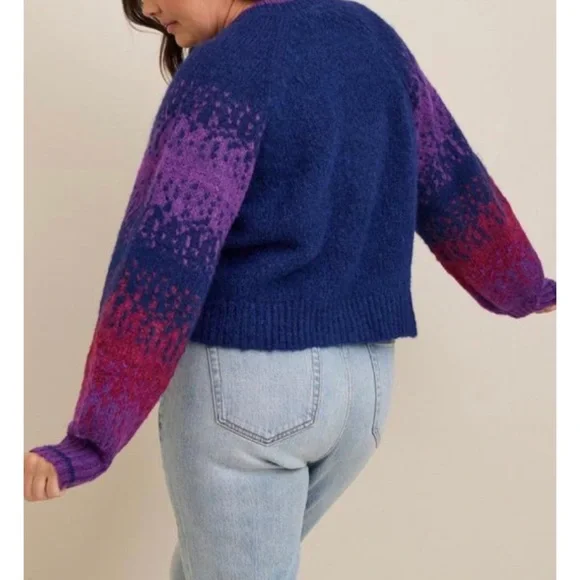 🆕 Chunky Cardigan Button Front V-Neck Sweater 3 3X 22 24 NWT Torrid New! Purple - Picture 4 of 6